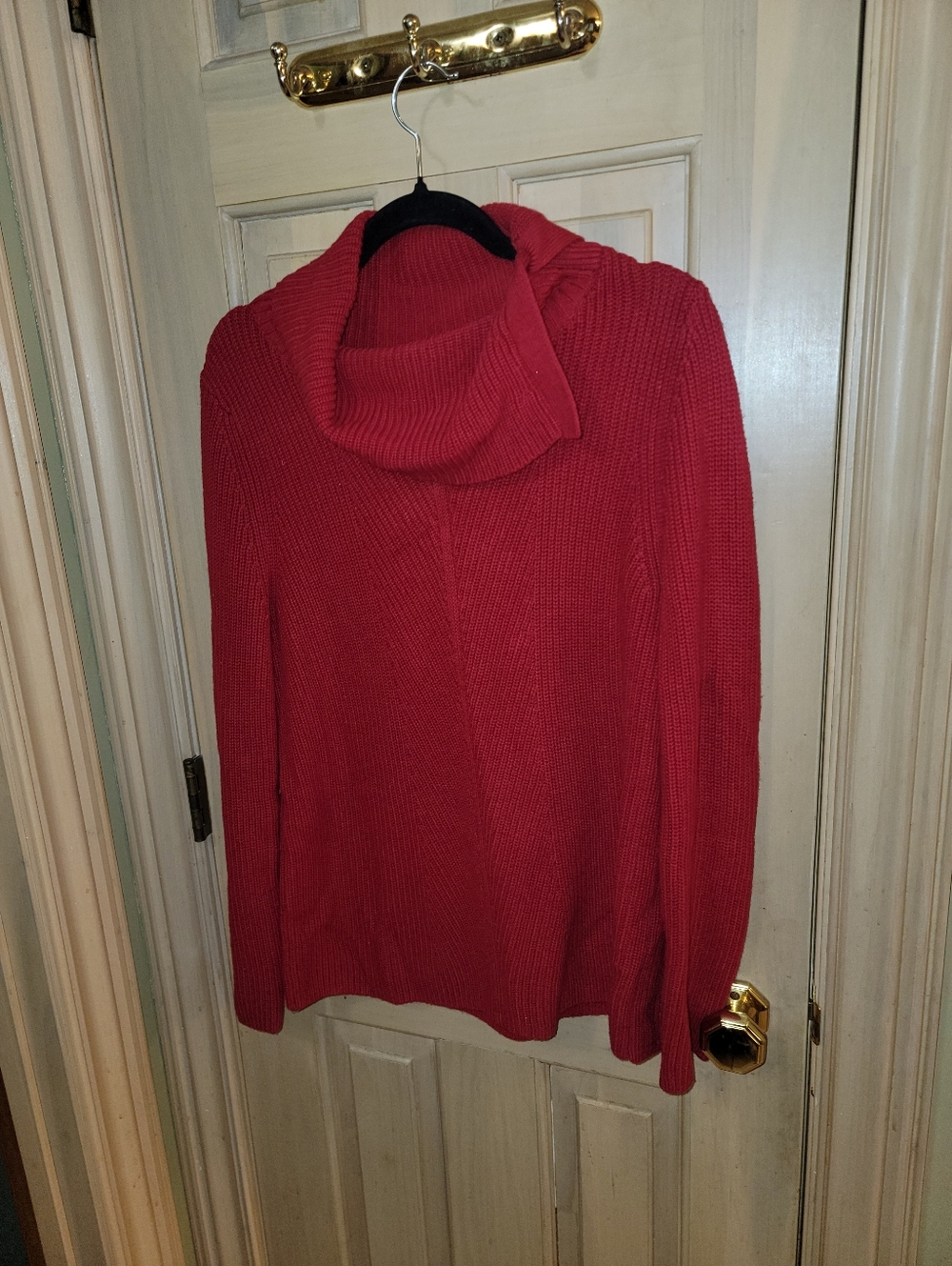 Misses Sz L Talbots Red Split Neck Turtleneck Sweater Beautiful